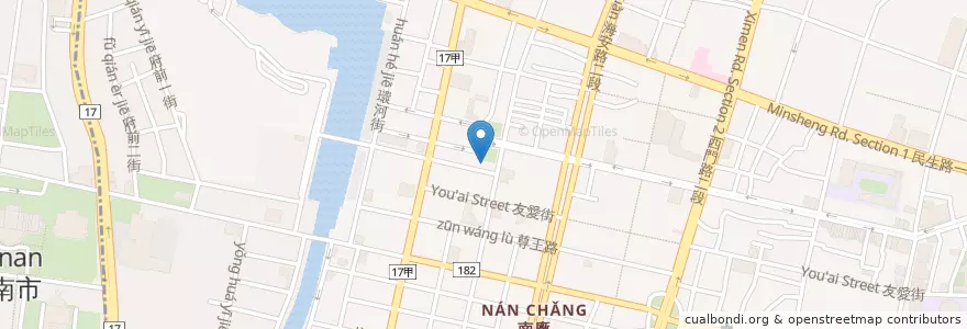 Mapa de ubicacion de 中正派出所 en 臺灣, 臺南市, 中西區.