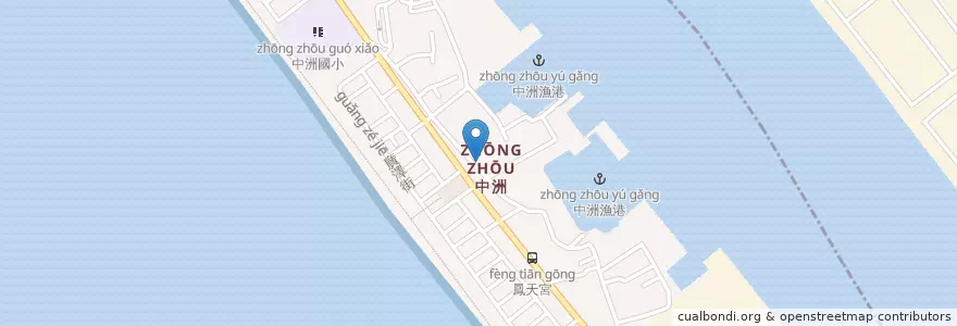 Mapa de ubicacion de 中洲派出所 en Taiwán, Kaohsiung, 旗津區.