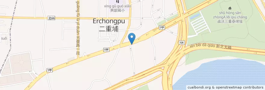 Mapa de ubicacion de 二重派出所 en 타이완, 신베이 시.