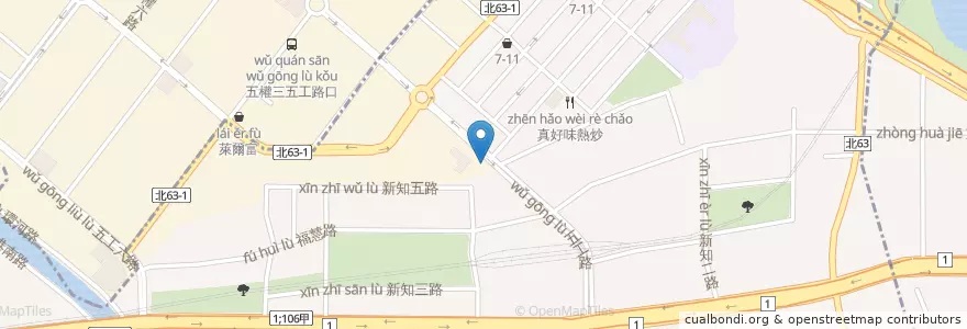 Mapa de ubicacion de 五工派出所 en 臺灣, 新北市, 新莊區.