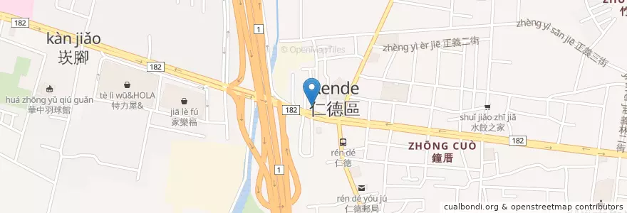 Mapa de ubicacion de 仁德分駐所 en Taïwan, Tainan, District De Rende.