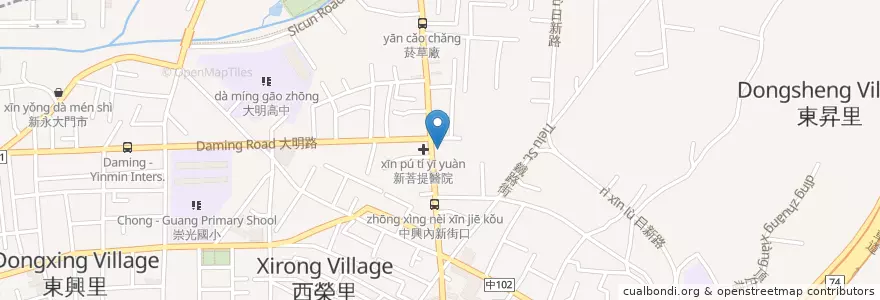 Mapa de ubicacion de 內新派出所 en 臺灣, 臺中市, 大里區.