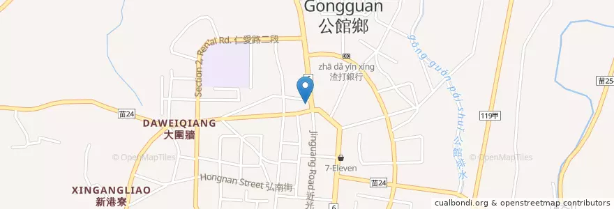 Mapa de ubicacion de 公館分駐所 en 타이완, 타이완성, 먀오리 현, 궁관향.