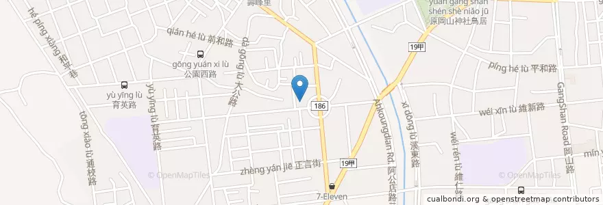 Mapa de ubicacion de 前峰派出所 en Taiwan, Kaohsiung, 岡山區.