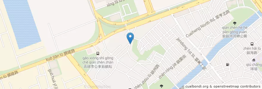 Mapa de ubicacion de 前鎮街派出所 en 臺灣, 高雄市, 前鎮區.