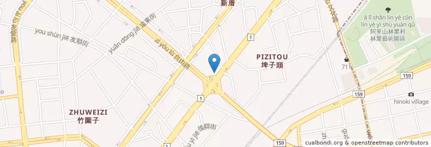 Mapa de ubicacion de 北興派出所 en 臺灣, 臺灣省, 嘉義市, 嘉義縣, 西區.