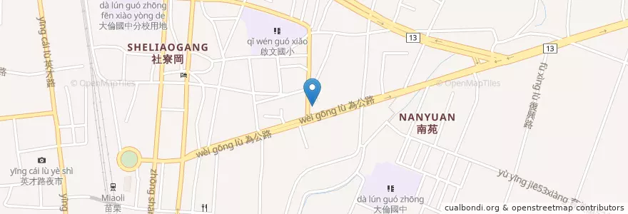 Mapa de ubicacion de 北苗派出所 en Taiwan, 臺灣省, 苗栗縣, 苗栗市.