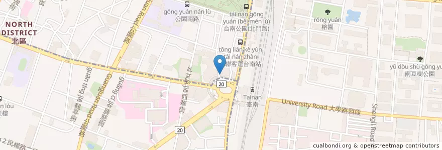 Mapa de ubicacion de 北門派出所 en 臺灣, 臺南市, 北區.