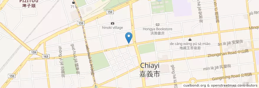 Mapa de ubicacion de 北門派出所 en تایوان, 臺灣省, 嘉義市, 嘉義縣, 東區.