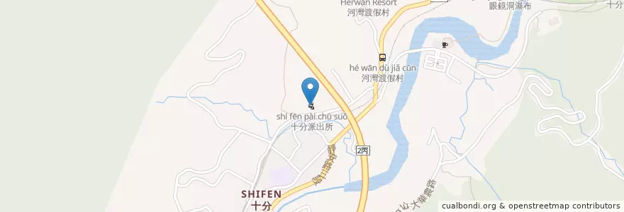 Mapa de ubicacion de 十分派出所 en Taiwan, 新北市, 平溪區.