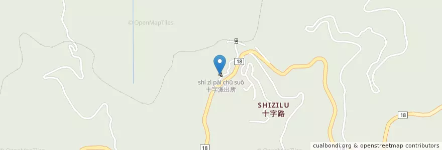 Mapa de ubicacion de 十字派出所 en Taiwán, Provincia De Taiwán, Condado De Chiayi, 阿里山鄉.