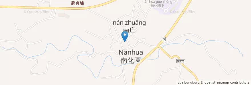 Mapa de ubicacion de 南化分駐所 en Taiwan, Tainan, Nanhua District.