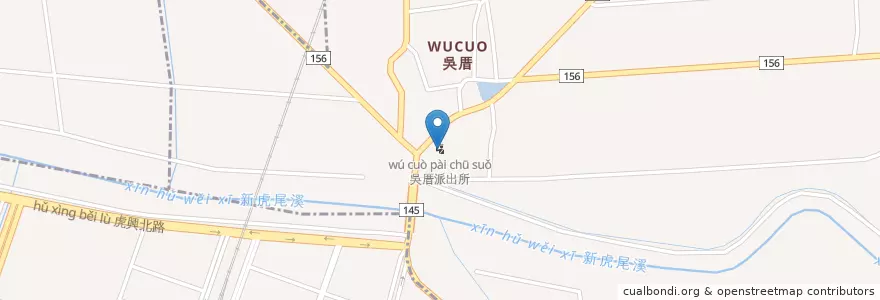 Mapa de ubicacion de 吳厝派出所 en Taiwan, 臺灣省, 雲林縣, 西螺鎮, 虎尾鎮.
