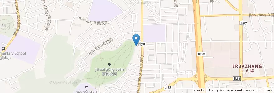 Mapa de ubicacion de 員山派出所 en Taiwan, 新北市, 中和區.