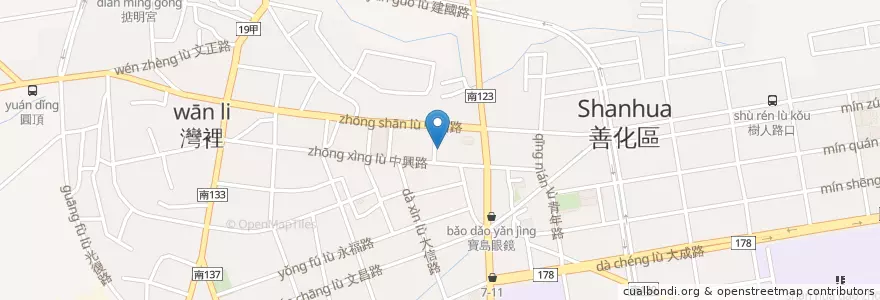 Mapa de ubicacion de 善化派出所 en Tayvan, 臺南市, 善化區.