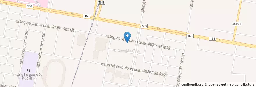 Mapa de ubicacion de 嘉義縣警察局 en Taiwan, Taiwan Province, Chiayi County, Taibao City.
