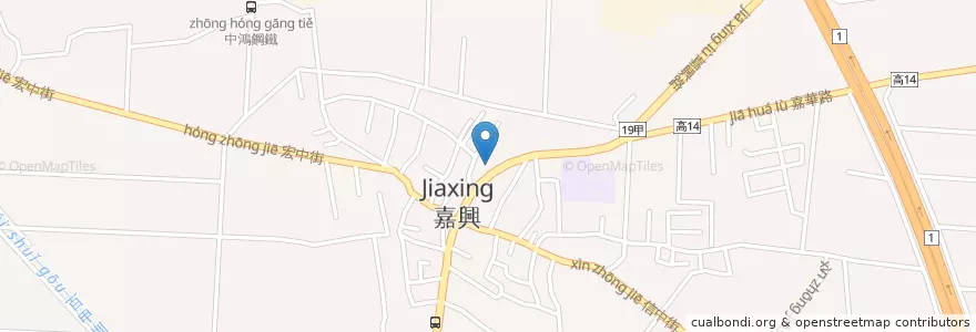 Mapa de ubicacion de 嘉興派出所 en 타이완, 가오슝시, 강산구.