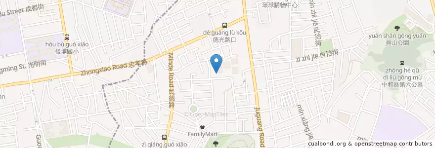 Mapa de ubicacion de 國光派出所 en تایوان, 新北市, 中和區, 板橋區.