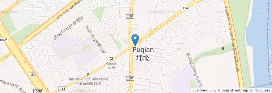 Mapa de ubicacion de 埔墘派出所 en Тайвань, Новый Тайбэй, 板橋區.