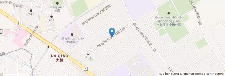 Mapa de ubicacion de 大橋派出所 en تایوان, 臺南市, 永康區.