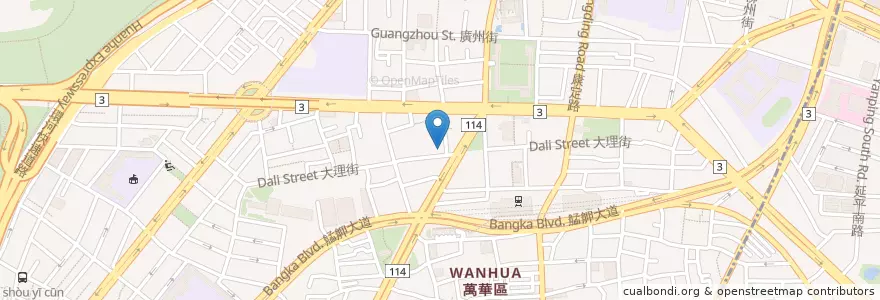 Mapa de ubicacion de 大理街派出所 en تايوان, تايبيه الجديدة, تايبيه, 萬華區.