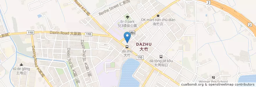 Mapa de ubicacion de 大竹派出所 en 타이완, 타오위안 시, 루주 구.
