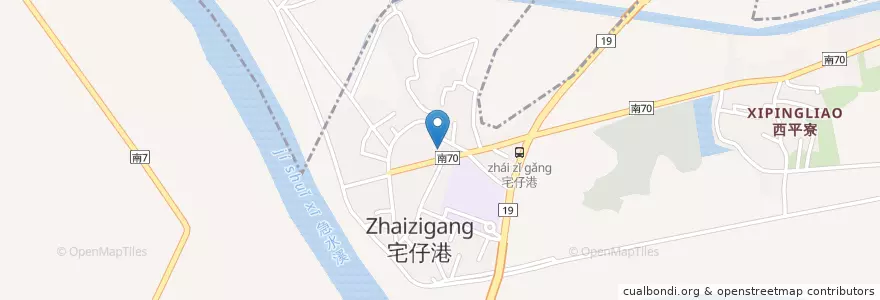 Mapa de ubicacion de 宅港派出所 en 台湾, 台南市, 学甲区.