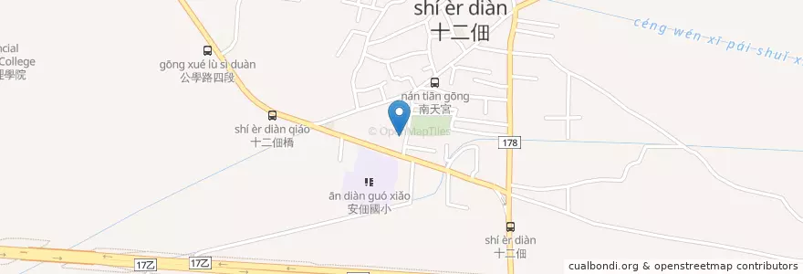 Mapa de ubicacion de 安佃派出所 en Taiwan, Tainan, Annan District.