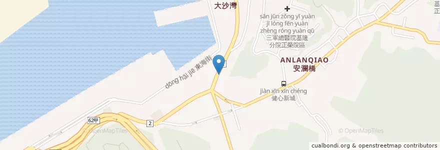 Mapa de ubicacion de 安瀾橋派出所 en تایوان, 臺灣省, 基隆市, 中正區.