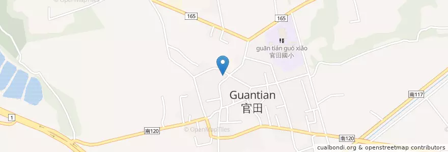 Mapa de ubicacion de 官鎮派出所 en 臺灣, 臺南市, 官田區.