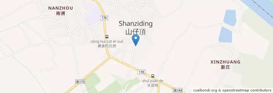Mapa de ubicacion de 山上分駐所 en 타이완, 타이난 시, 산상구.
