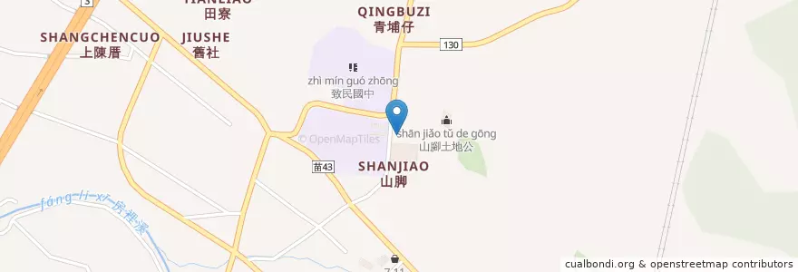 Mapa de ubicacion de 山腳派出所 en Taiwan, Taiwan, 苗栗縣, 苑裡鎮.