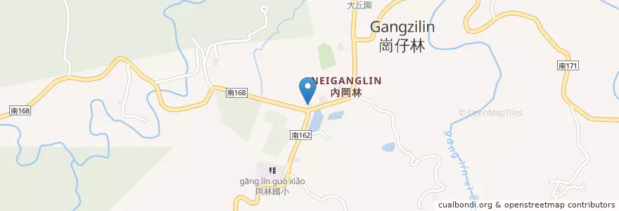 Mapa de ubicacion de 岡林派出所 en Taiwan, Tainan, 左鎮區.