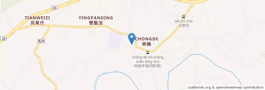 Mapa de ubicacion de 崇德派出所 en تایوان, کائوهسیونگ, 田寮區.