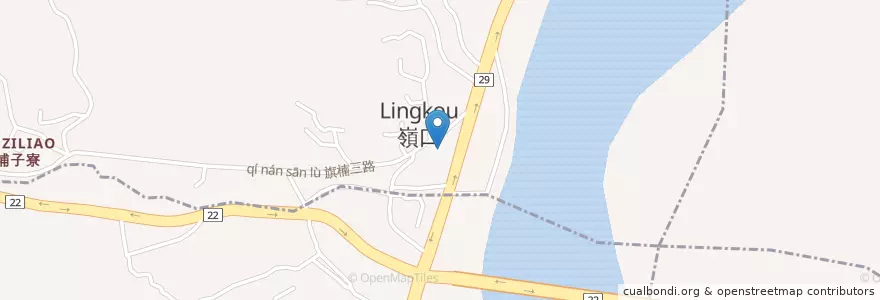 Mapa de ubicacion de 嶺口派出所 en Tayvan, Kaohsiung, 旗山區.