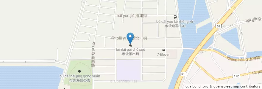 Mapa de ubicacion de 布袋派出所 en Taiwan, 臺灣省, Condado De Chiayi, 布袋鎮.
