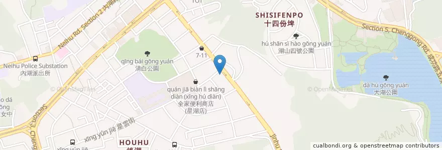Mapa de ubicacion de 康寧派出所 en Taiwan, 新北市, Taipei, 內湖區.
