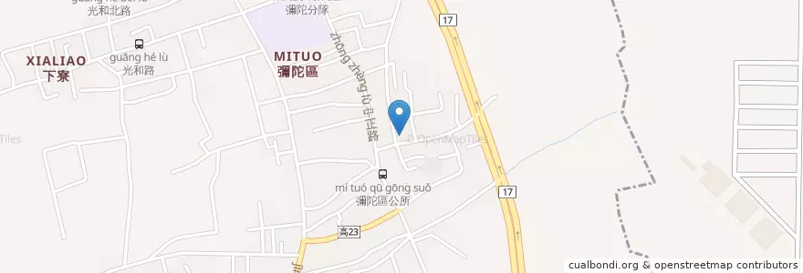 Mapa de ubicacion de 彌陀分駐所 en Taiwan, Kaohsiung, 彌陀區.