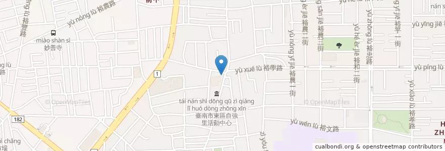 Mapa de ubicacion de 後甲派出所 en 臺灣, 臺南市, 東區.