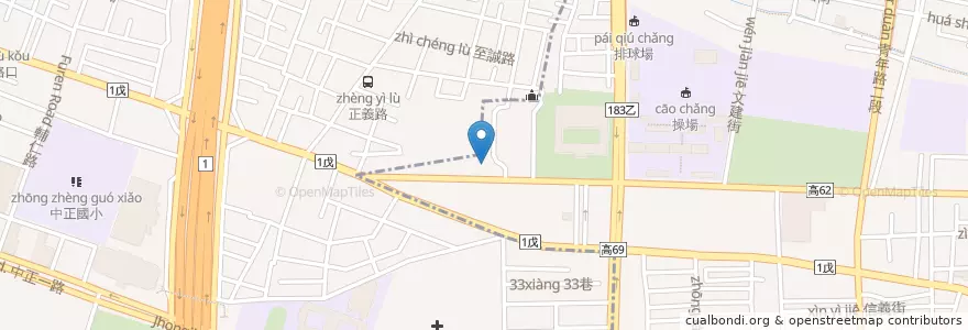 Mapa de ubicacion de 忠孝派出所 en Тайвань, Гаосюн, 苓雅區.