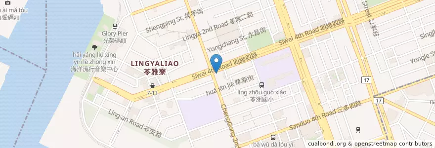 Mapa de ubicacion de 苓雅分局成功路派出所 en Тайвань, Гаосюн, 苓雅區.