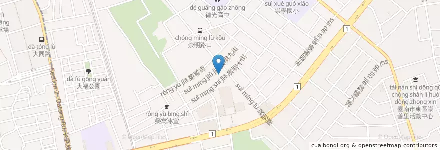 Mapa de ubicacion de 文化派出所 en 臺灣, 臺南市, 東區.