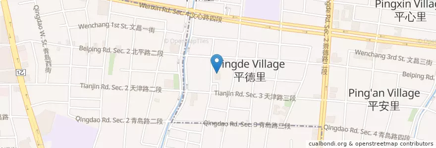 Mapa de ubicacion de 文昌派出所 en تايوان, تاي شانغ, 北屯區, 北區.
