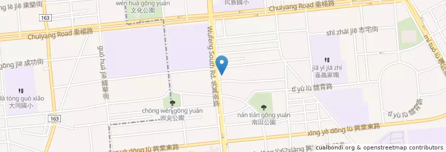Mapa de ubicacion de 新南派出所 en 타이완, 타이완성, 자이 시, 자이 현, 둥구.