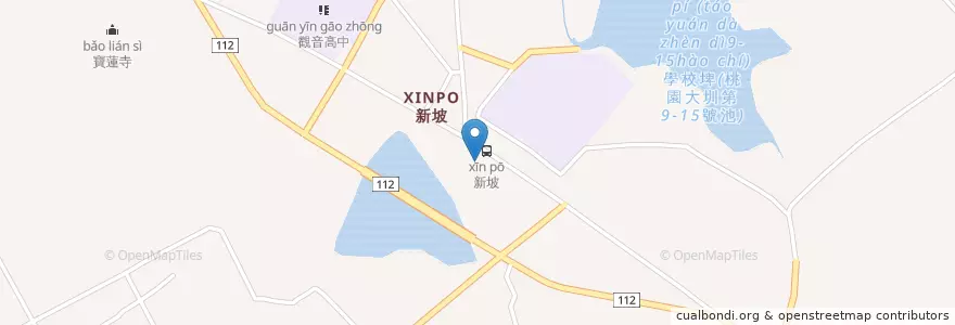 Mapa de ubicacion de 新坡派出所 en Тайвань, Таоюань, 觀音區.
