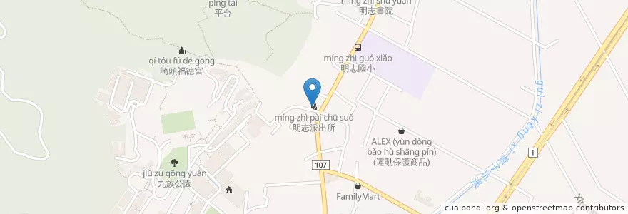 Mapa de ubicacion de 明志派出所 en 台湾, 新北市, 泰山区.