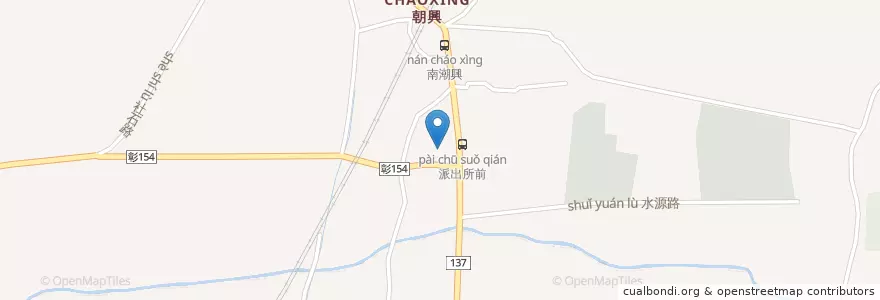Mapa de ubicacion de 朝興派出所 en 타이완, 타이완성, 장화현, 서터우향.
