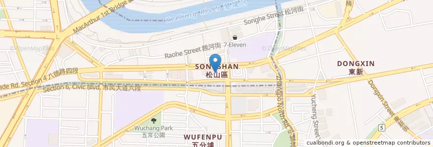 Mapa de ubicacion de 松山派出所 en Taïwan, Nouveau Taipei, Taipei, District De Songshan.