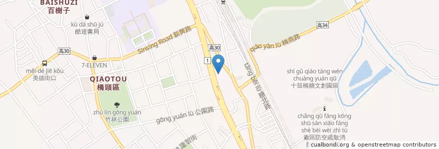 Mapa de ubicacion de 橋頭分駐所 en Тайвань, Гаосюн, 橋頭區.