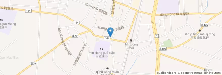 Mapa de ubicacion de 民雄派出所 en 台湾, 台湾省, 嘉義県, 民雄郷.